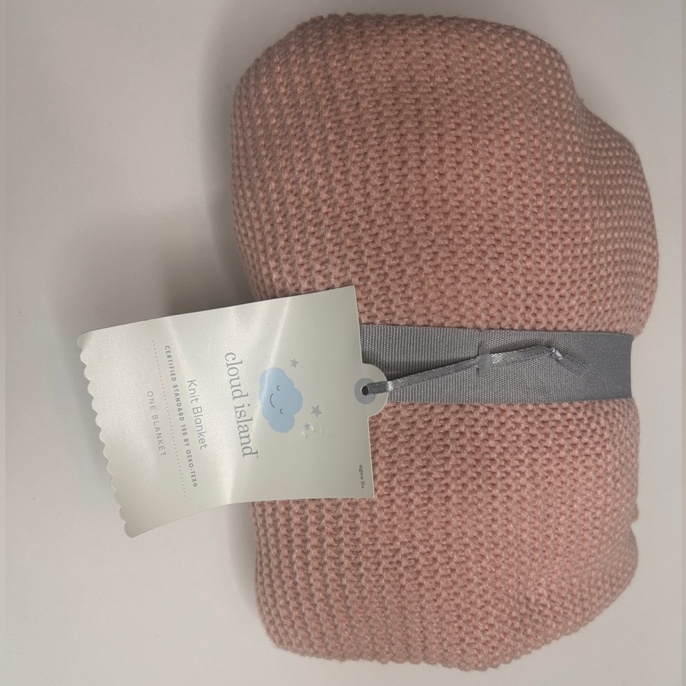 Cloud Island Cozy Knit Blanket in Dusty Rose